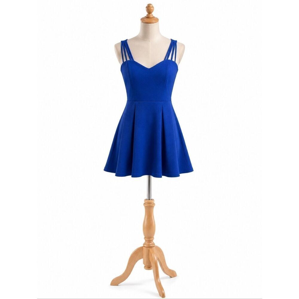 Carolina Blue Spaghetti Straps Skater Dress